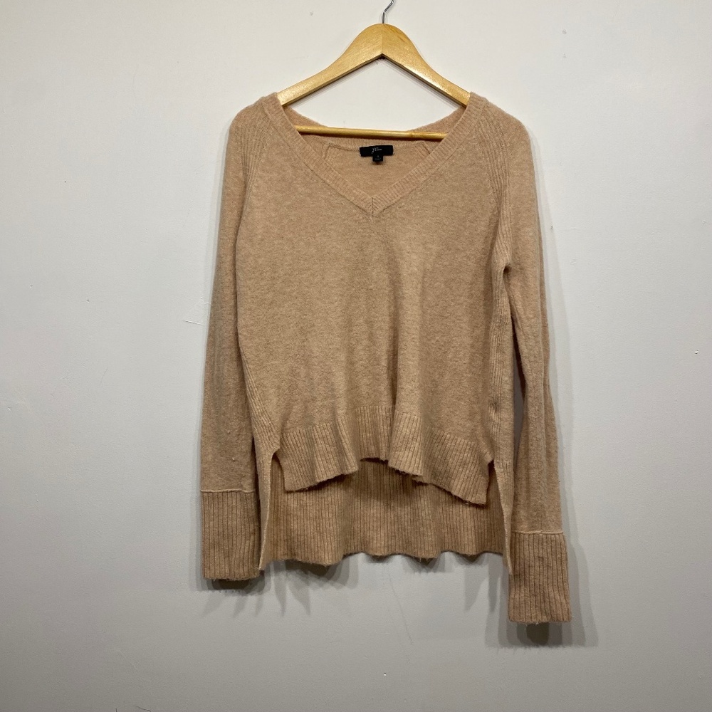 J.Crew V-Neck Merino Wool Blend Yarn Old Money Sweater Size Small